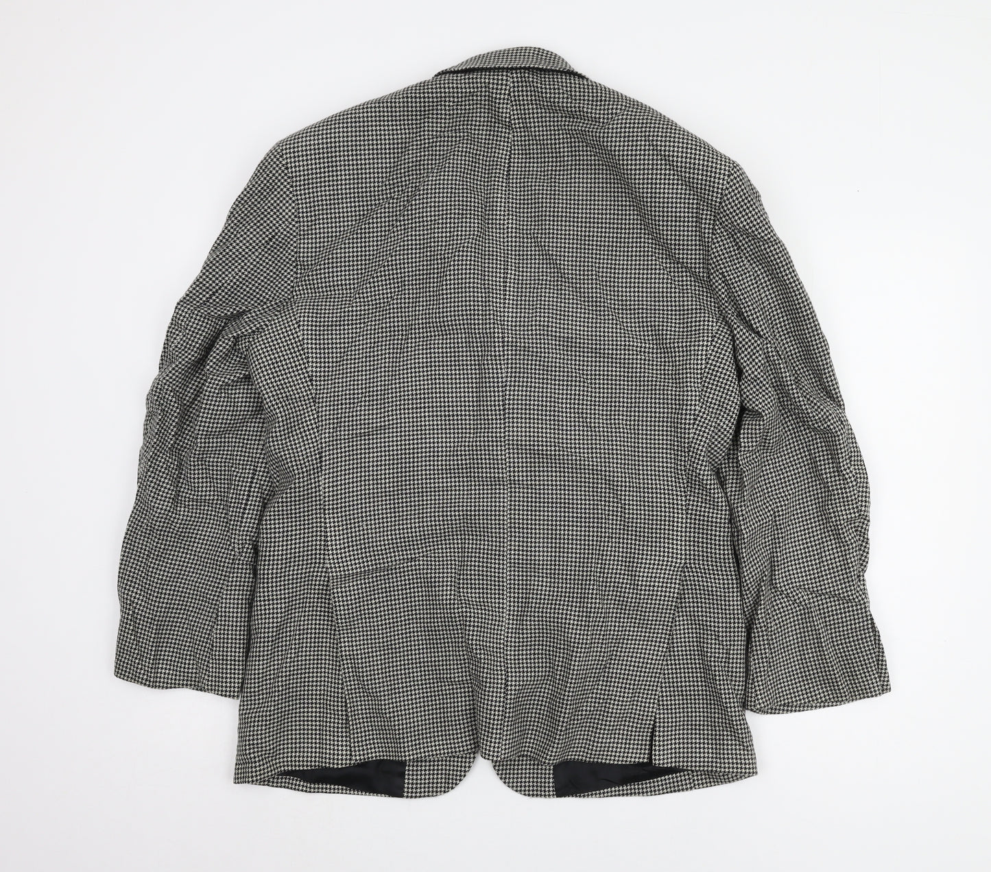 St Michael Men's Black 7 White Check Blazer 38 Short