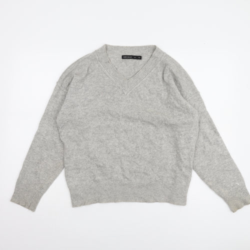 Karen Millen Women's Grey V-Neck Pullover Jumper - Size M