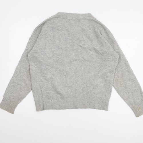 Karen Millen Women's Grey V-Neck Pullover Jumper - Size M