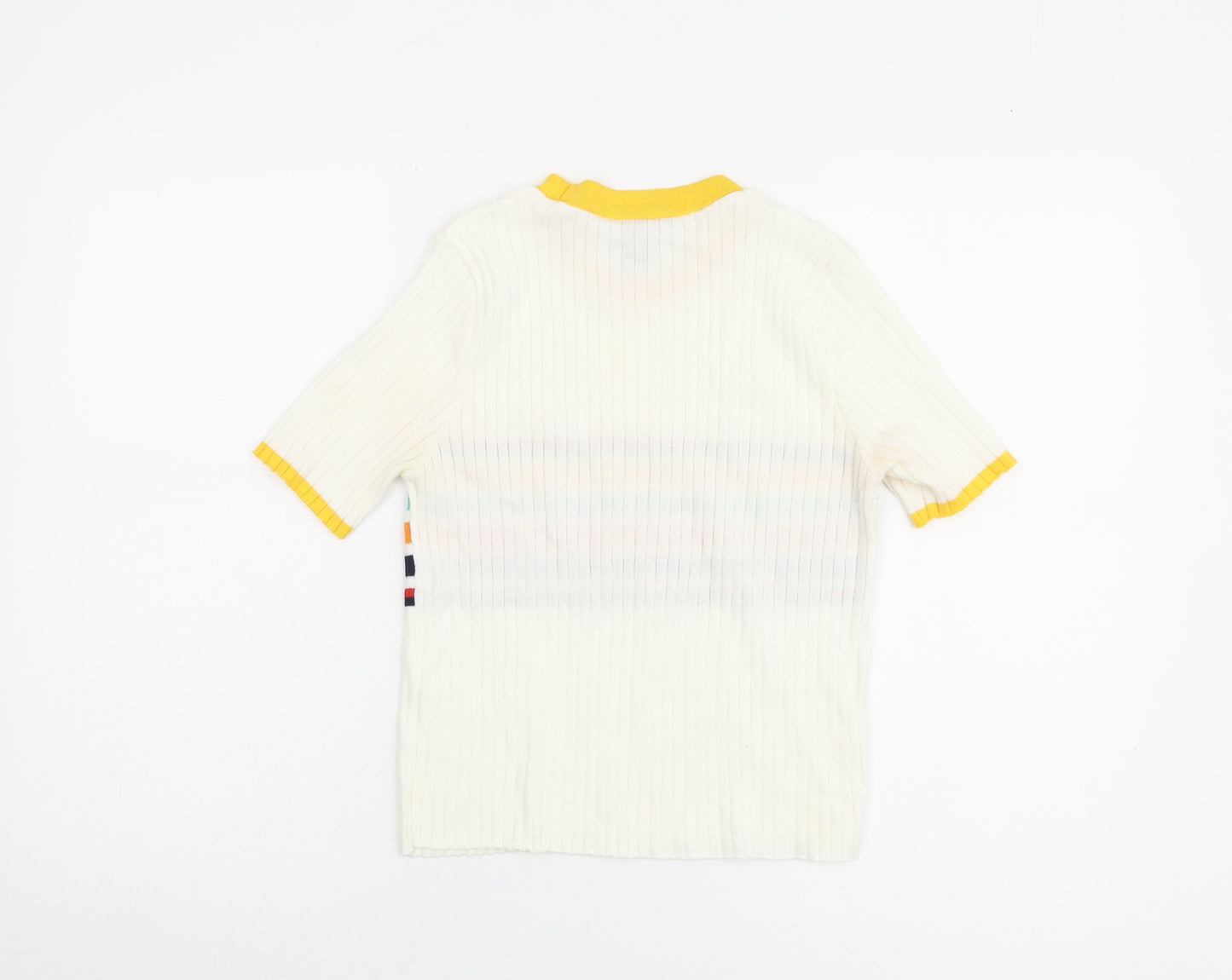 Forever 21 Women's Ivory Striped Pullover Jumper L