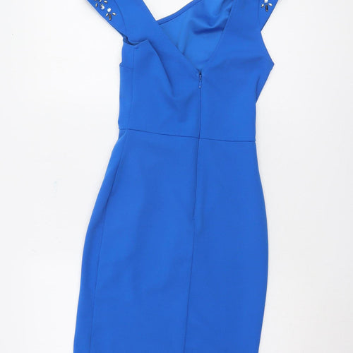 Lipsy Blue Bodycon Dress - Size 8 - Women's Party Wear
