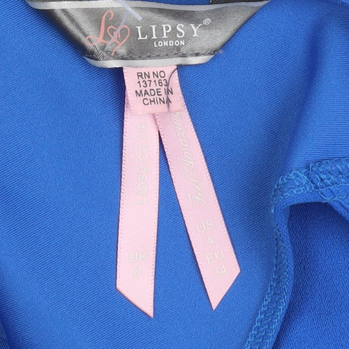 Lipsy Blue Bodycon Dress - Size 8 - Women's Party Wear