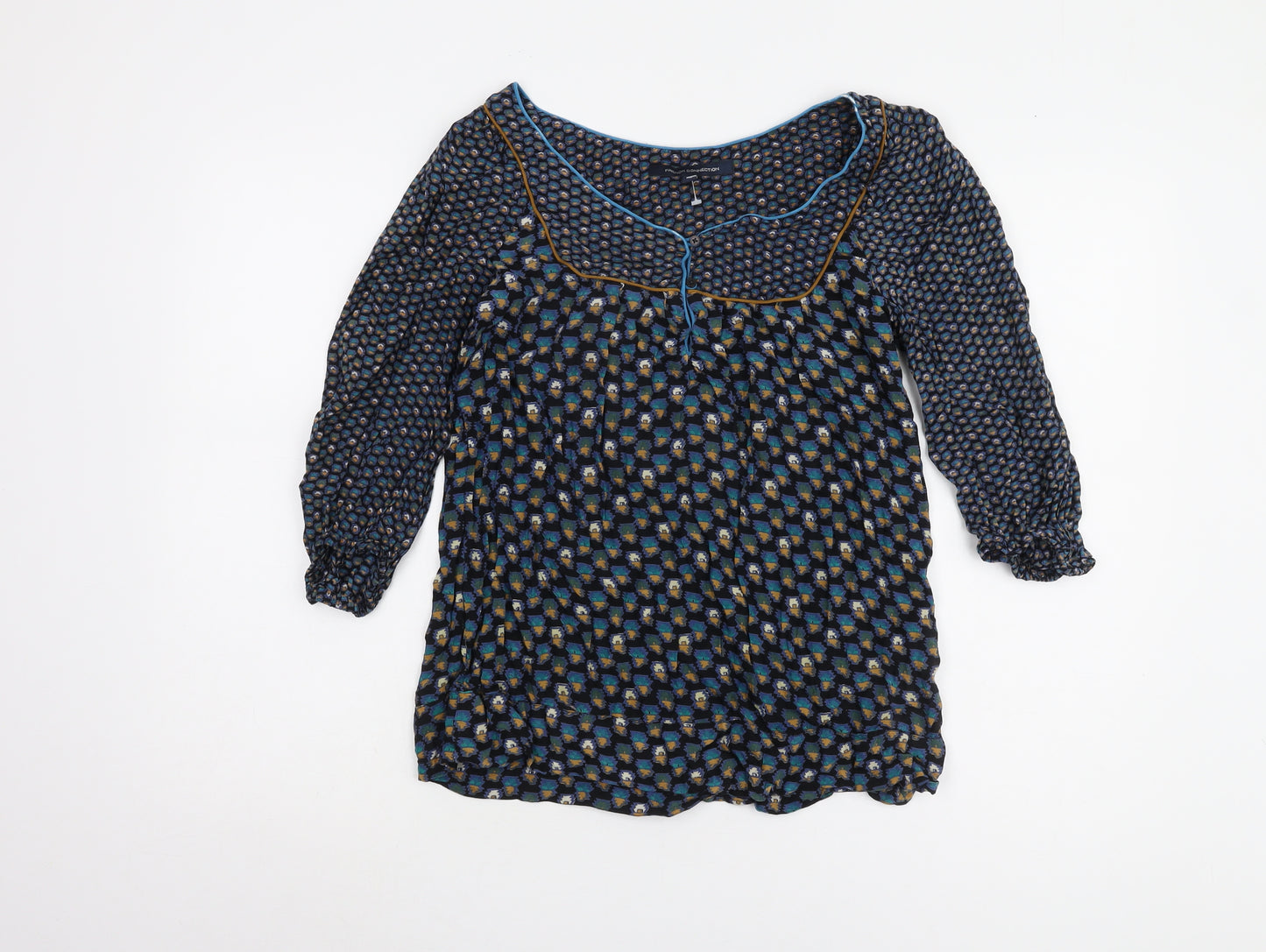 French Connection Women's Blouse Size 8 Multi Geometric Tunic
