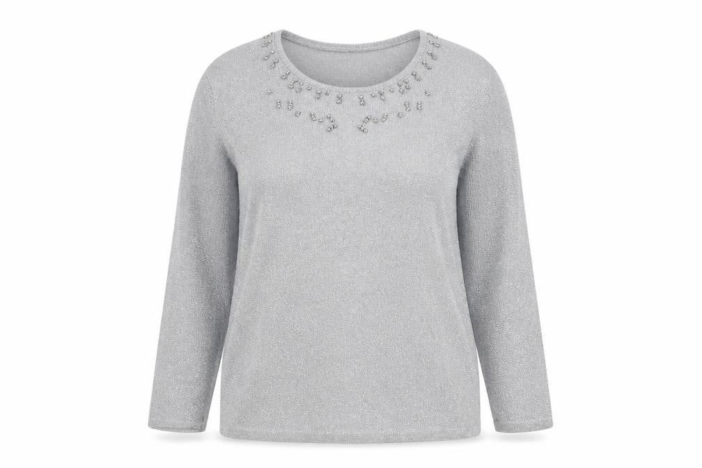 Front view of Eastex Women's Grey jumper, size 12