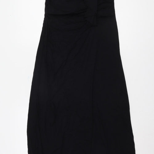 Next Women's Black Strapless Ruched Dress, Size 10