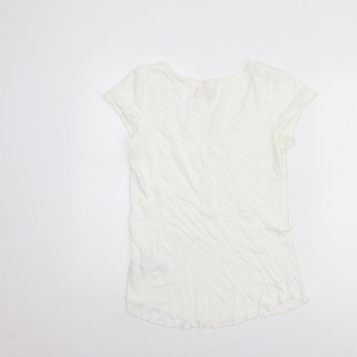 Hollister Women's White Basic T-Shirt, Size L, Casual Summer Top