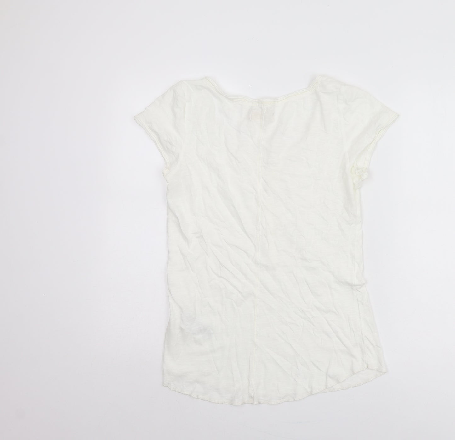 Hollister Women's White Basic T-Shirt, Size L, Casual Summer Top
