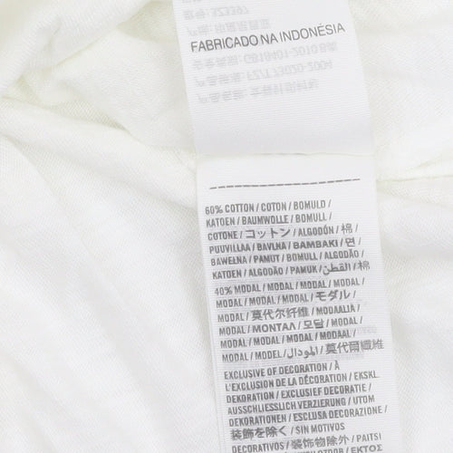 Hollister Women's White Basic T-Shirt, Size L, Casual Summer Top