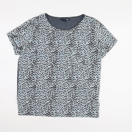 French Connection Women's Blue Animal Print T-Shirt S