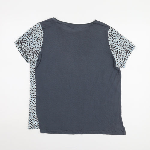 French Connection Women's Blue Animal Print T-Shirt S