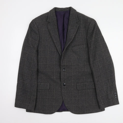 Marks and Spencer Men's Grey Check Blazer 40R