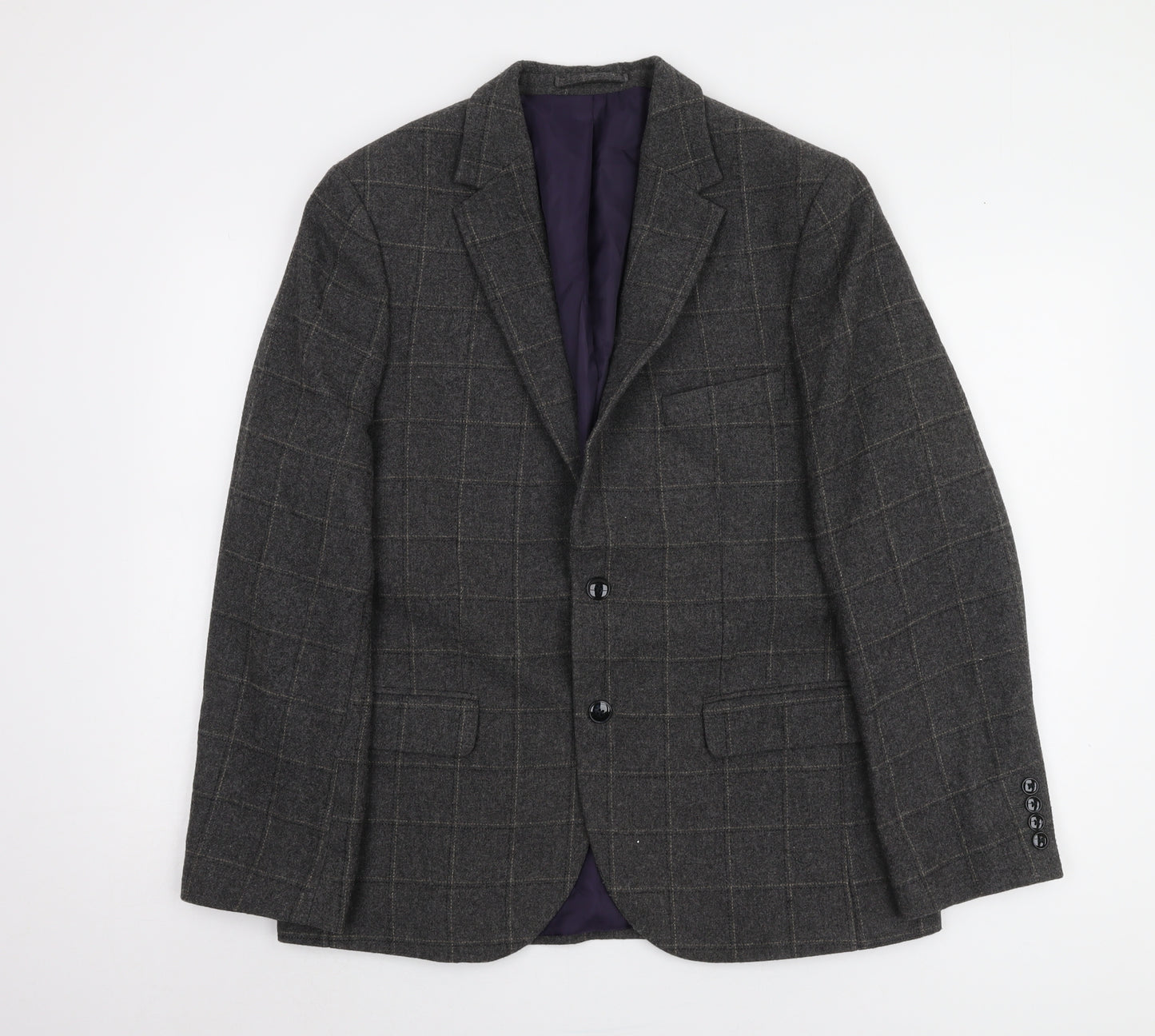 Marks and Spencer Men's Grey Check Blazer 40R