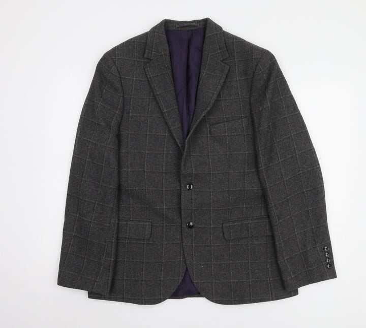 Marks and Spencer Men's Grey Check Blazer 40R