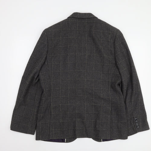 Marks and Spencer Men's Grey Check Blazer 40R