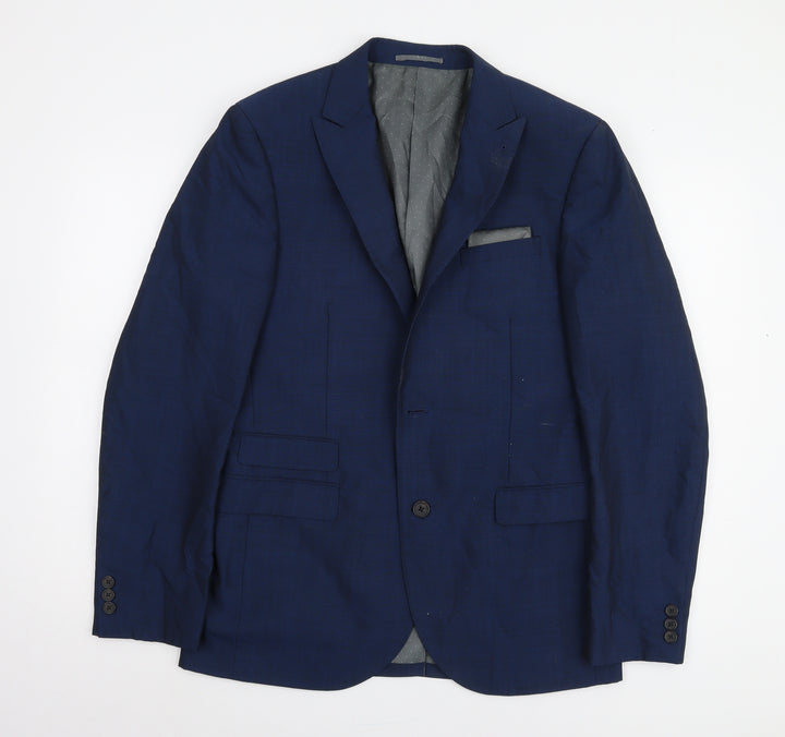 Next Men's Blue Blazer Jacket 40R Wool-Blend Business