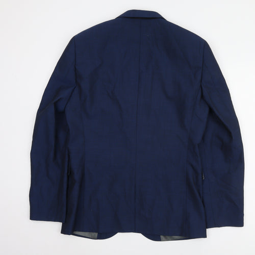 Next Men's Blue Blazer Jacket 40R Wool-Blend Business