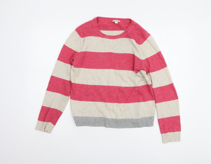 Gap Women's Red Striped Pullover Jumper M