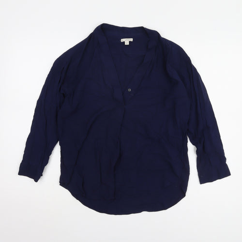 Gap Women's Blue Viscose Blouse XS Casual Button