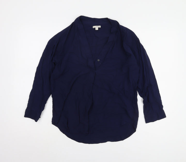 Gap Women's Blue Viscose Blouse XS Casual Button
