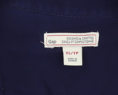Gap Women's Blue Viscose Blouse XS Casual Button
