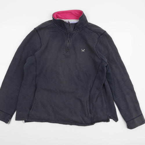 Crew Clothing Men's Blue 1/4 Zip Sweatshirt Size 16