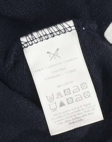Crew Clothing Men's Blue 1/4 Zip Sweatshirt Size 16