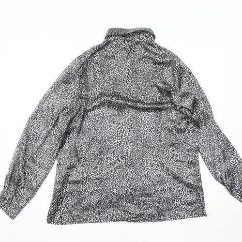 Viyella Women's Black Animal Print Long Sleeve Top