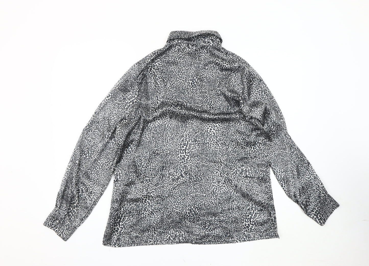 Viyella Women's Black Animal Print Long Sleeve Top