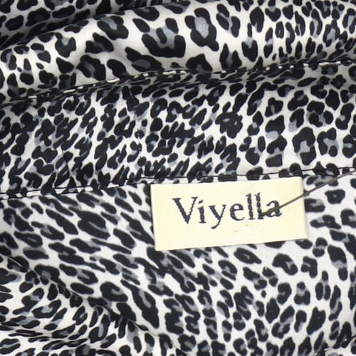 Viyella Women's Black Animal Print Long Sleeve Top