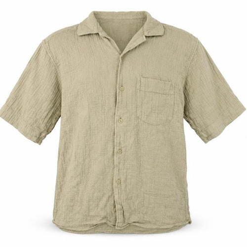 Collusion Men's Beige XS Casual Short Sleeve Button-Up Shirt