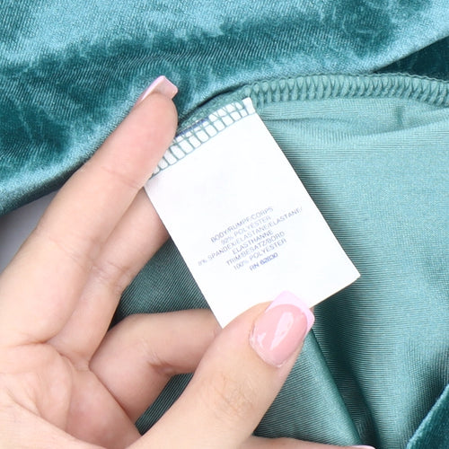 Lands' End Green Velvet Button-Up Shirt - Women Plus Size