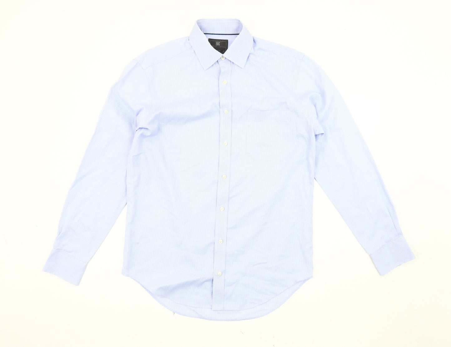 Marks and Spencer Men's Blue Regular Fit Shirt Size 15