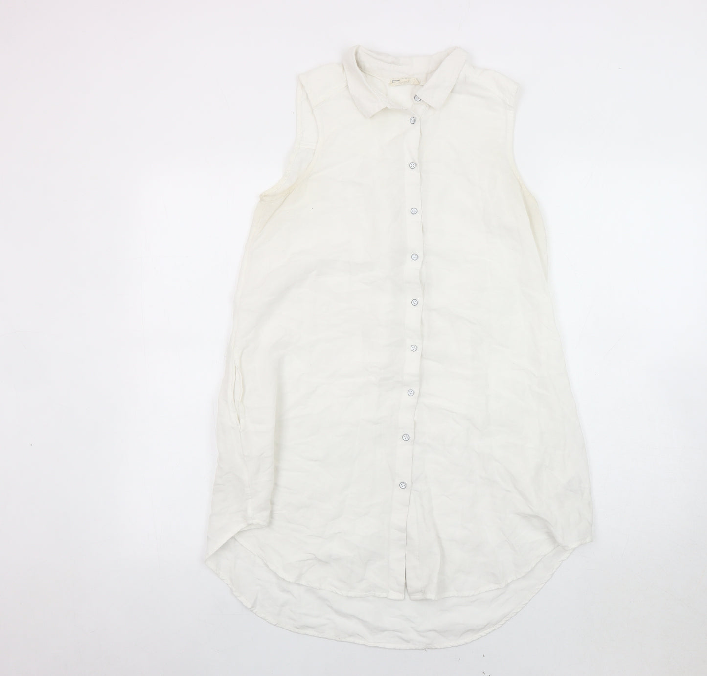 Fat Face Women's White Button-Up Shirt, Size 10
