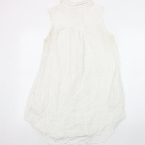 Fat Face Women's White Button-Up Shirt, Size 10