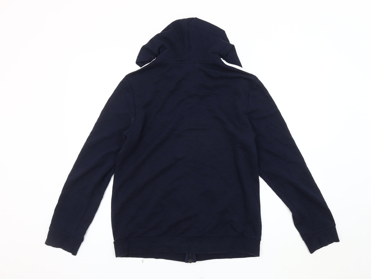 Adidas Unisex Blue Hooded Zip Jacket M