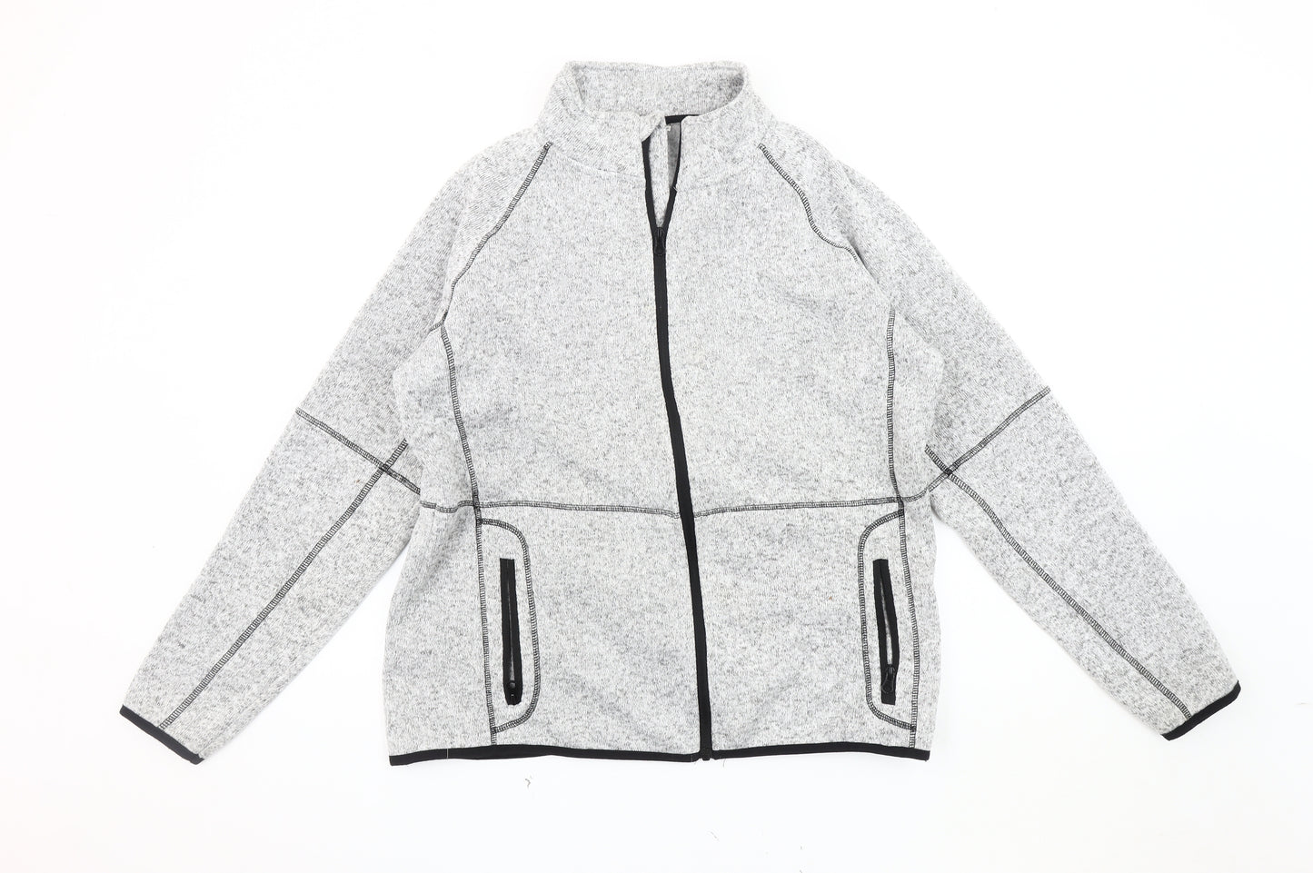 Damart Women's Grey Knit Basic Jacket L