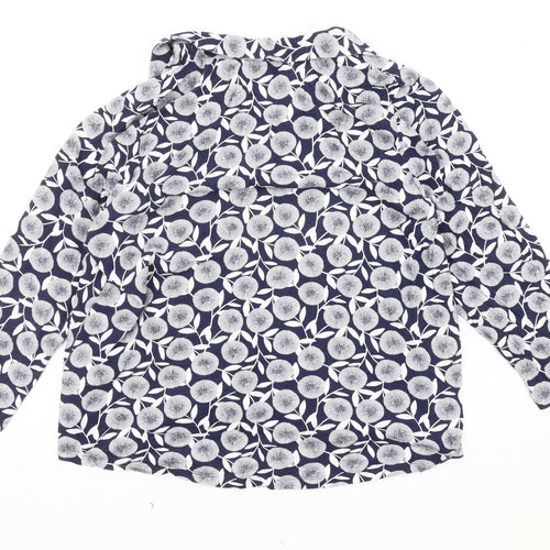 Bonmarché Women's Blue Floral Blouse Size 22 3/4 Sleeve
