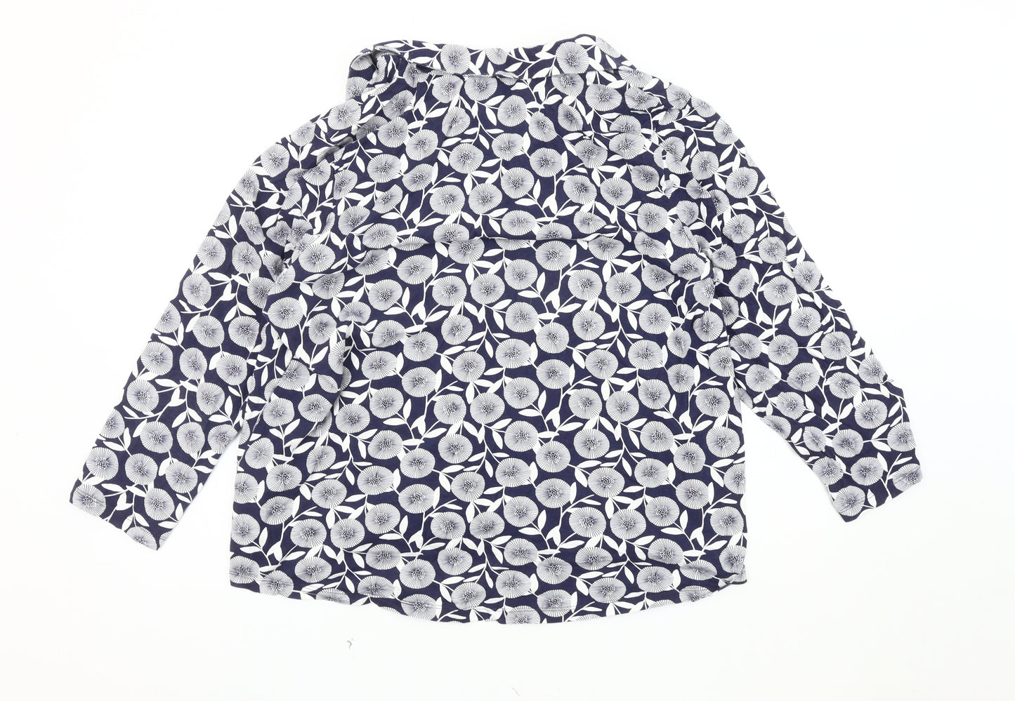 Bonmarché Women's Blue Floral Blouse Size 22 3/4 Sleeve