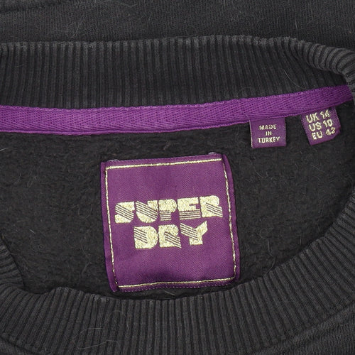 Superdry Unisex Black Pullover Sweatshirt Size 14