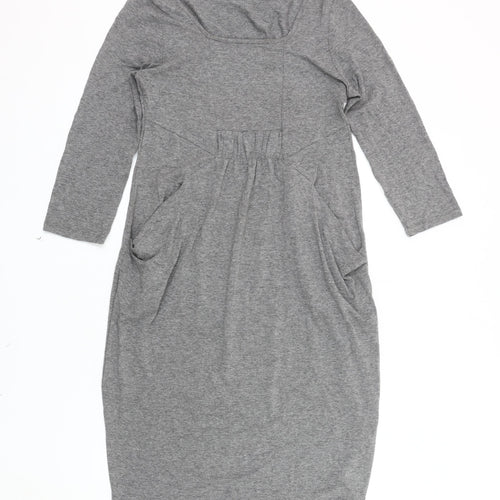 Marks and Spencer Grey Knit Long Sleeve Dress 10