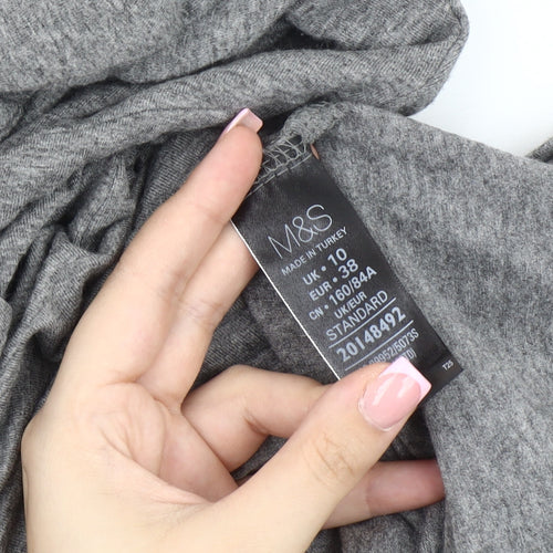 Marks and Spencer Grey Knit Long Sleeve Dress 10