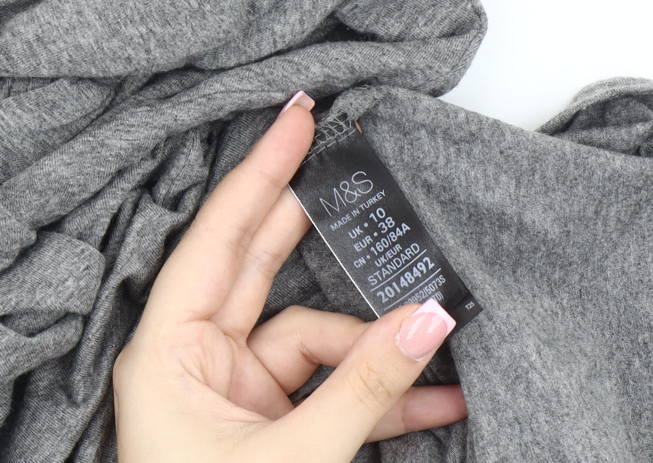 Marks and Spencer Grey Knit Long Sleeve Dress 10