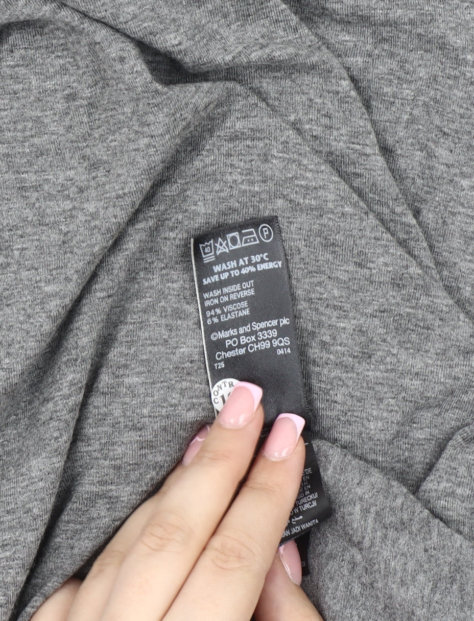 Marks and Spencer Grey Knit Long Sleeve Dress 10