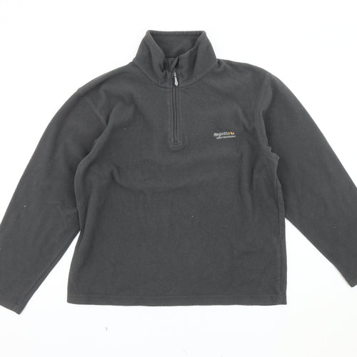 Regatta Men's Black 1/4 Zip Fleece Sweatshirt - S