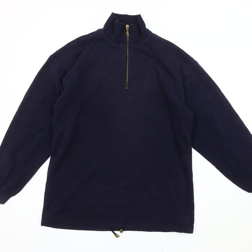 Marks and Spencer Women's Blue Fleece Pullover Sweatshirt M