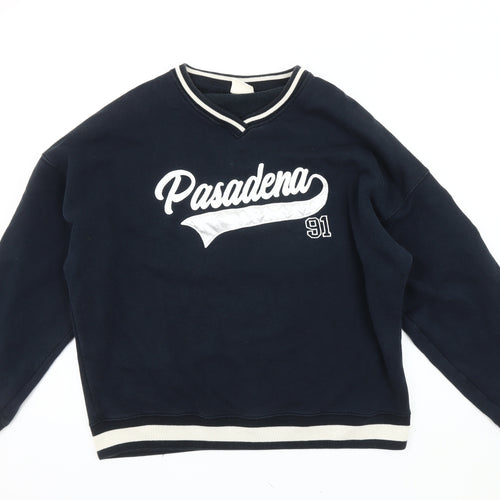 Pull&Bear Men's Blue L Pullover Sweatshirt