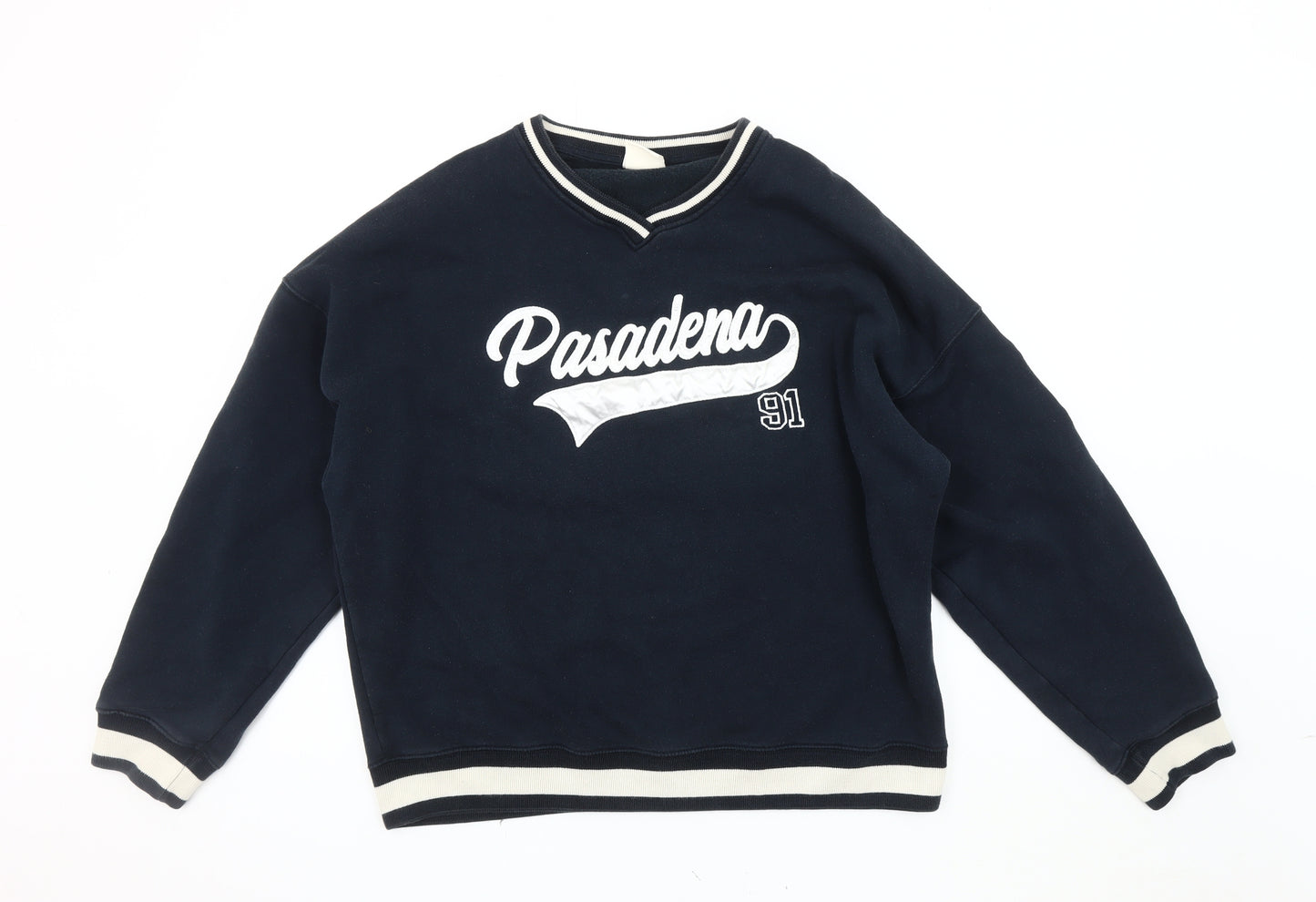 Pull&Bear Men's Blue L Pullover Sweatshirt