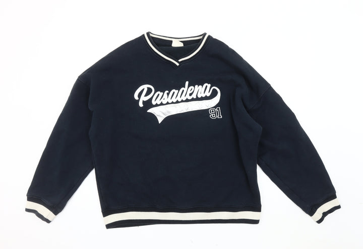 Pull&Bear Men's Blue L Pullover Sweatshirt