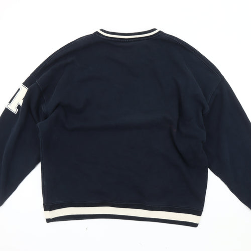 Pull&Bear Men's Blue L Pullover Sweatshirt