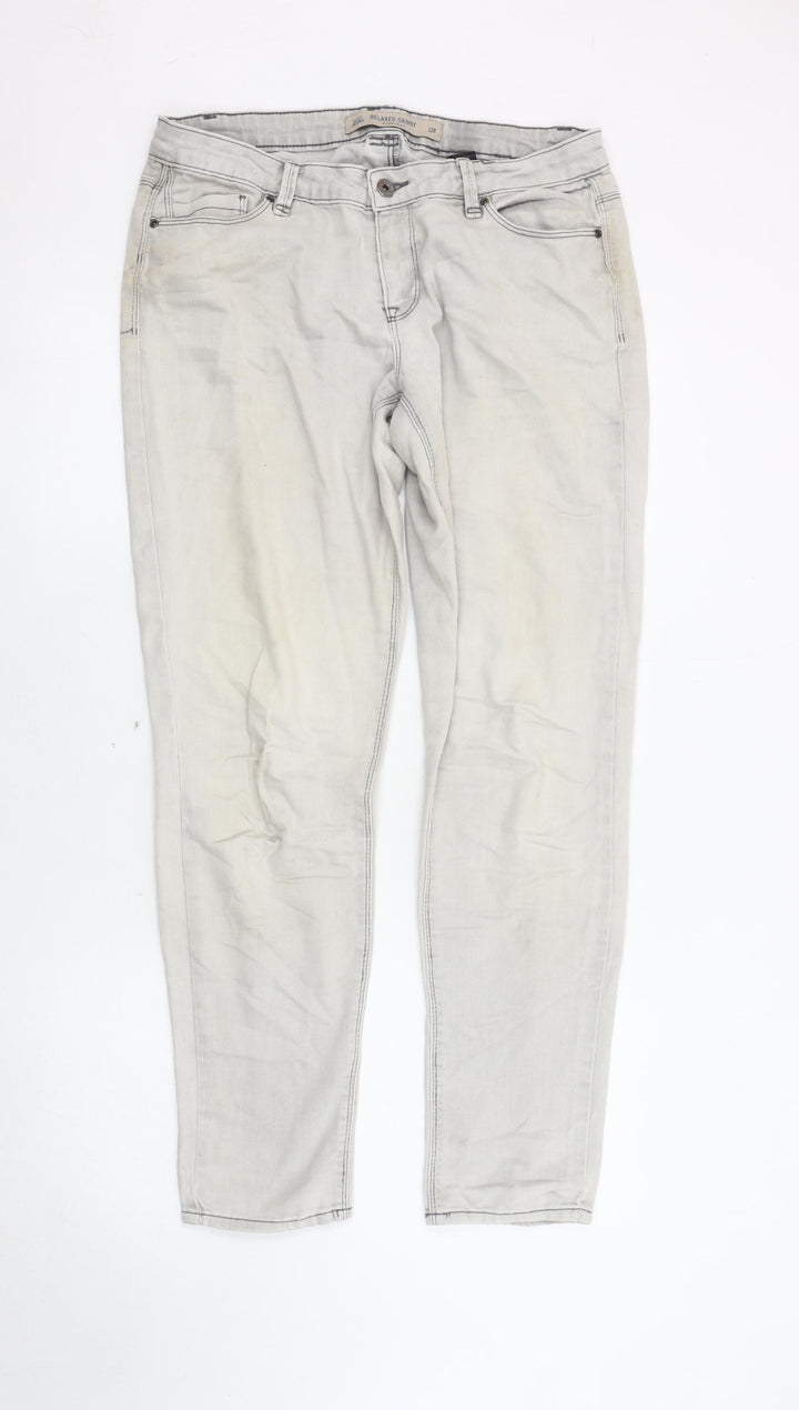 Next Women's Grey Relaxed Skinny Jeans Size 12R - Everyday Style